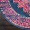 Homeroots 4 ft. Round Blue & Pink Medallion Area Rug 385253 - alternate 8